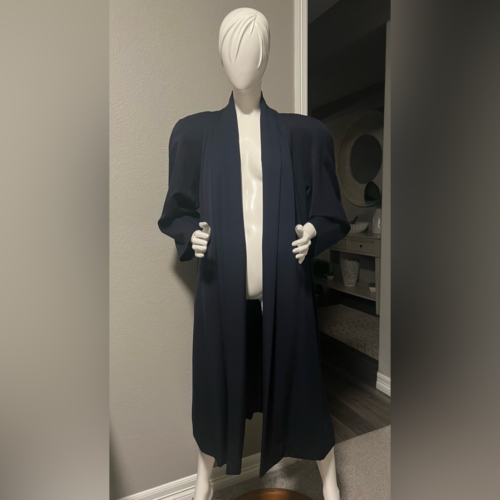 Linda Richards Oversize Long Wool Open Front Coat size 6